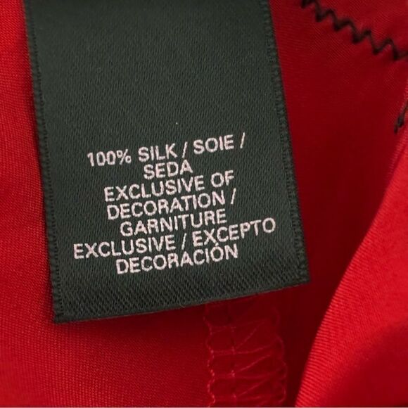 Vtg Victoria's Secret Lady in Red Silk Maxi Slip Dress Sz L Black Lace Nightgown - Picture 6 of 13